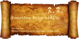 Kasztics Krisztián névjegykártya